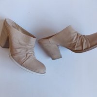 Кожени мюли (бежови) № 38, снимка 5 - Дамски обувки на ток - 32843253