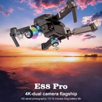 Дрон E88 PRO, 4K HD камера с предаване на живо 1800 mAh 15мин полет, снимка 5 - Друга електроника - 43536920