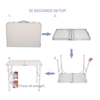 Сгъваема алуминиева маса за пикник и къмпинг, 120 х 60 см, снимка 3 - Къмпинг мебели - 43416365