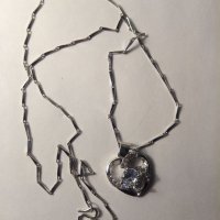 Сребърно колие с кристали , снимка 3 - Колиета, медальони, синджири - 39467196