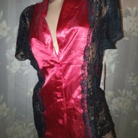 Dream girl L-Нова  с етикет пижама от червен сатен и дантела в черно , снимка 3 - Пижами - 38721451