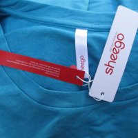 7XL Нова синя блуза Sheego  голи рамене, снимка 7 - Блузи с дълъг ръкав и пуловери - 38710588