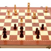 Комплект за игра, Шах и табла, Дървени, 29х29 см, снимка 1 - Шах и табла - 37250329