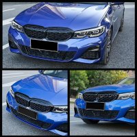 Бъбреци Решеткa за BMW 3-та Серия G20 Sedan 2019+, G21 Touring, G28 Sedan Diamond Style Черен Гланц, снимка 7 - Аксесоари и консумативи - 40857419
