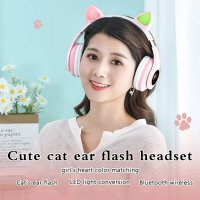 Bluetooth слушалки котешки уши CAT ear P33M в различни цветове, снимка 5 - Безжични слушалки - 33156401