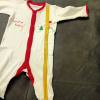 Бебешка памучна коледна с копчета пижама за деца 6-9 месеца, снимка 8 - Бебешки пижами - 43243892