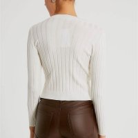 ефектна блуза, машино плетиво, цвят бял, снимка 4 - Блузи с дълъг ръкав и пуловери - 34951160