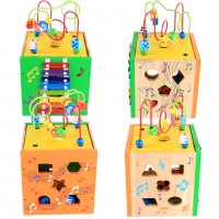 Сортер кубче, дървен детски сортер куб, образователна интерактивна играчка, игра, подарък за дете, снимка 2 - Образователни игри - 33553802