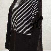 Широка дамска блуза в черно и бяло марка Enny EU40 - EU44, снимка 3 - Блузи с дълъг ръкав и пуловери - 38404342