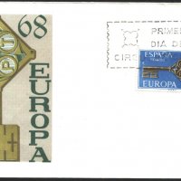Първодневен плик Европа СЕПТ 1968 от Испания, снимка 1 - Филателия - 37534656