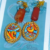 Ръчно рисувани обеци от SiDona fashion&jewelery, снимка 3 - Обеци - 26892175