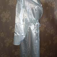 Modechic-Нов  сатенен дълъг светлосин халат XL,XXL, снимка 3 - Бельо - 44878969
