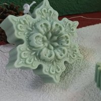 3d дълбока снежинка с цвете силиконов молд форма фондан шоколад гипс смола свещ декор сапун, снимка 3 - Форми - 38529192
