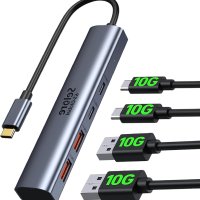 Selore&S-Global USB C Hub 4 порта USB 3.1 A + C, 10G, снимка 1 - Кабели и адаптери - 43490412