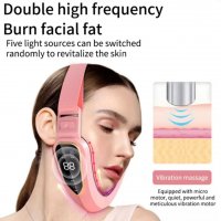 V-образен уред за лифтинг на лице, с вибрации, неинвазивна микротокова терапия, за двойна брадичка, снимка 6 - Козметика за лице - 39892972