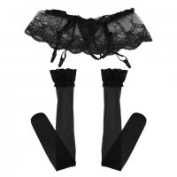 G1756 Комплект секси бельо - жартиери с прашки и чорапи. Еротично бельо. Секси жартиер, снимка 6 - Бельо - 35043181