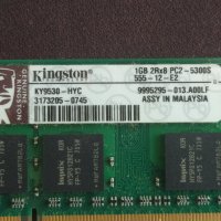 Рам памет за лаптоп Kingston 2 X 1GB DDR2 667mhz so-dimm PC2-5300S ram laptop, снимка 3 - RAM памет - 37324559