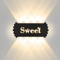Черен модерен LED стенен аплик "Sweet", 10W, снимка 1 - Лед осветление - 43136215