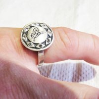 стар сребърен пръстен, стар османски сребърен пръстен с тугра, тура, турски пръстен , снимка 4 - Пръстени - 33007489