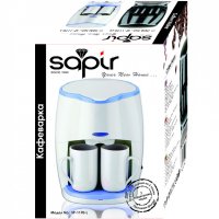 Кафемашина с подарък 2 чаши SAPIR SP 1170 L, 450W, LED индикатор, Бяла, снимка 4 - Кани - 32707472