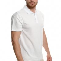 Нова бяла мъжка блуза (тениска) тип Lacoste, с яка, снимка 3 - Блузи - 37662527