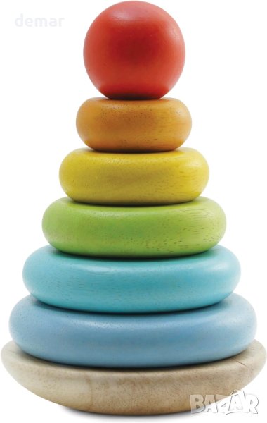 Le Toy Van – Дървена играчка за малки деца Rainbow, 7 части, снимка 1