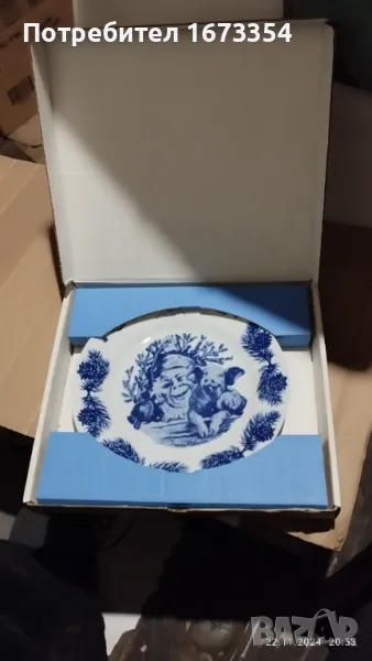 Колекционерски чиний - коледна, снимка 1