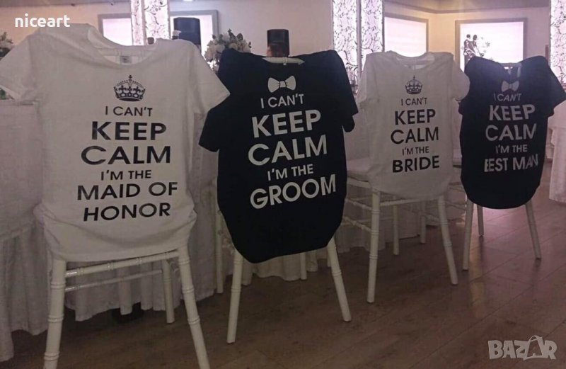 Сватбени тениски с надпис, снимка 1