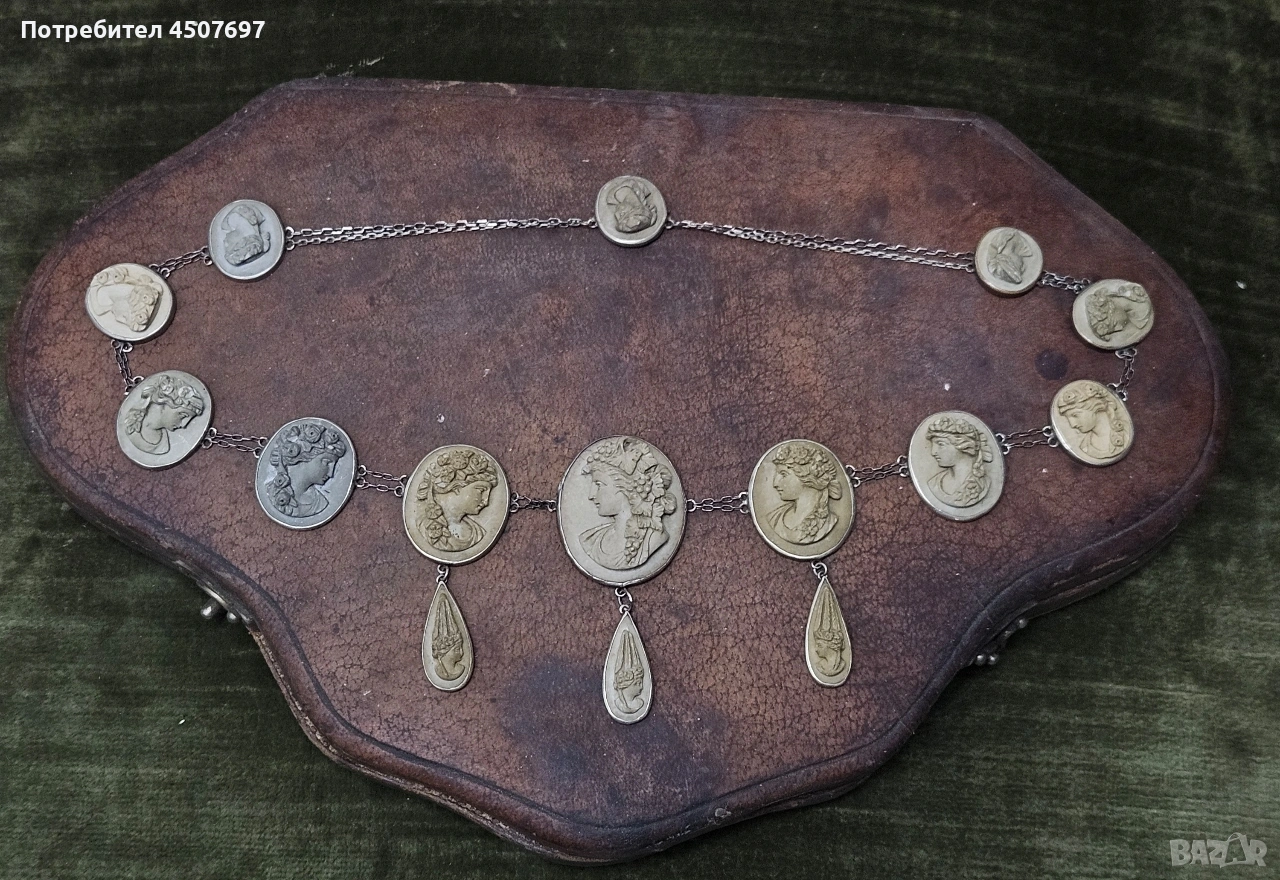 Антично Колие от камеи от лава., снимка 1