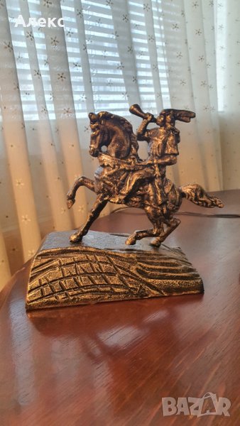 Масивен метален конник 1.4кг –стара статуетка, Отлична!, снимка 1