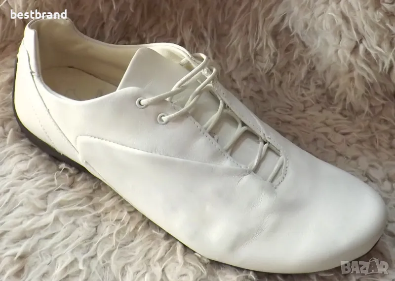 Мъжки маратонки от естествена кожа, в бял цвят, код 546/79, снимка 1