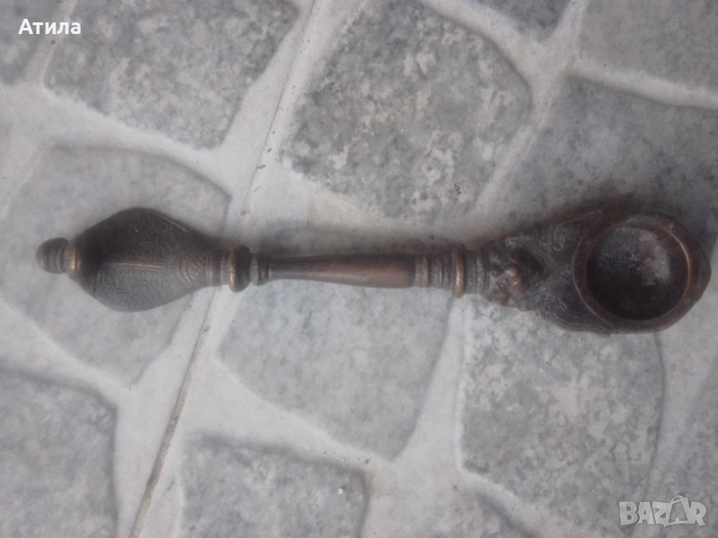 древна лъжица бронз, снимка 1