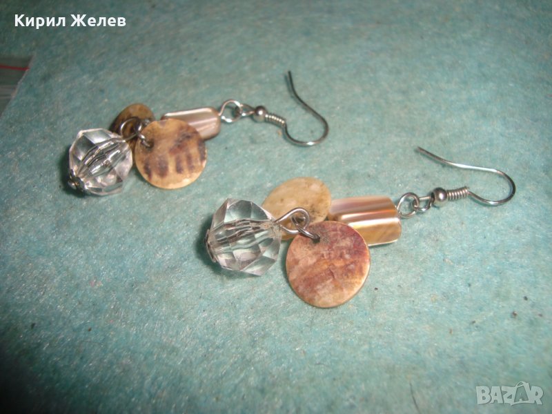 ВИНТИДЖ ХЕНД МЕЙД ОБЕЦИ с КРИСТАЛ и КРАЛСКИ СЕДЕФ 25539, снимка 1