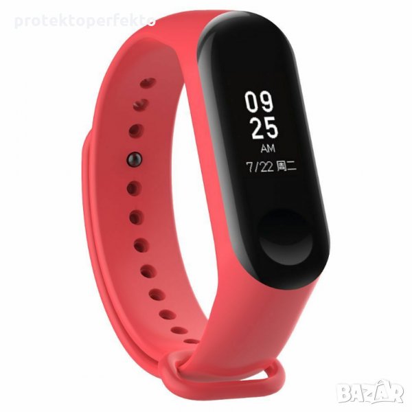 Цветна каишка за XIAOMI Mi Band 2, Mi Band 3, Mi Band 4, 5  червен цвят, снимка 1