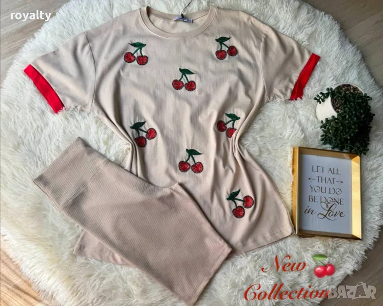 Дамски комплекти с черешки Два цвята , снимка 1
