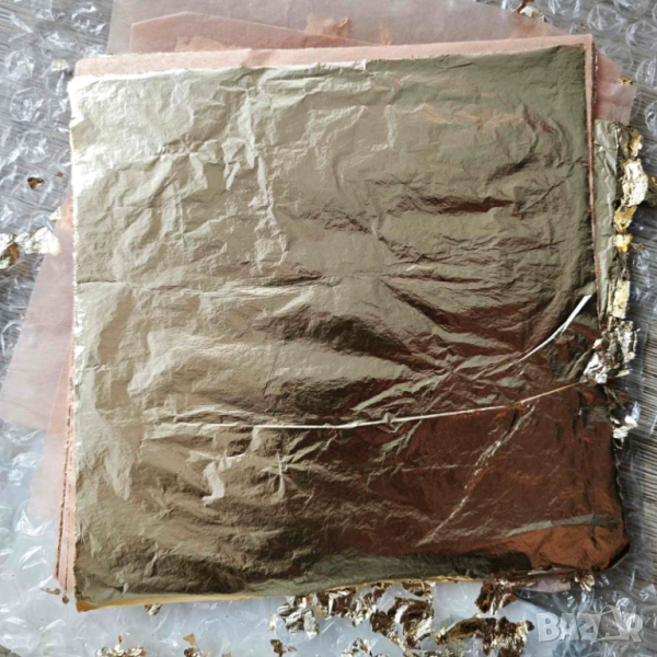 Листи шлак метал - златисто и сребристо фолио за декорации и арт проекти, снимка 1