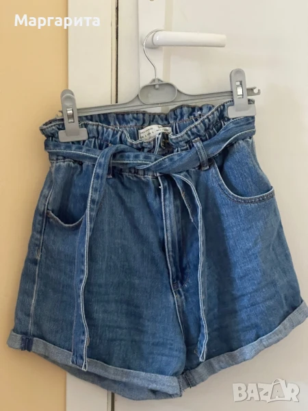 Къси дънкови панталони с висока талия Stradivarius , снимка 1