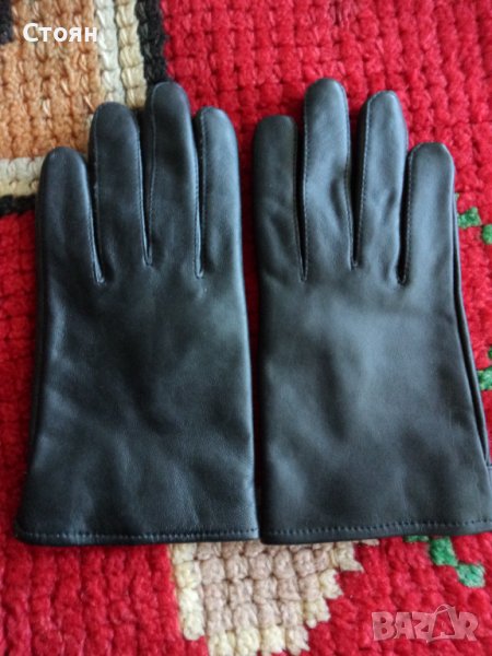 Мъжки кожени ръкавици от естествена кожа със закопчалка., снимка 1