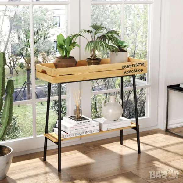 Цветарник-74x25x67 см./етажерка/бамбуков цветарник/, снимка 1