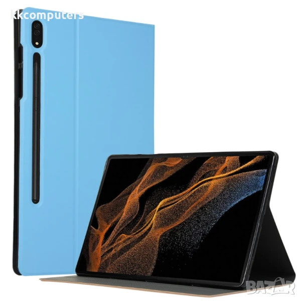 Samsung Galaxy Tab S8 Ultra Кожен Калъф и Протектор, снимка 1