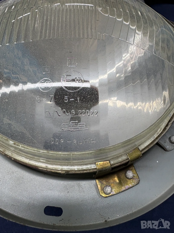 Комплект оригинални DDR Ruhla фарове за Трабант гривни рефлектори бомбета каски, снимка 1