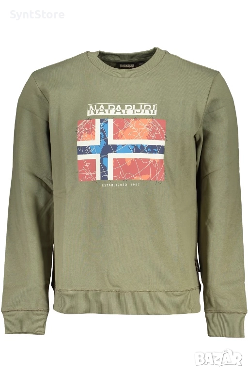 Мъжка блуза, 90% памук, 10% полиестер, зелена, L, снимка 1