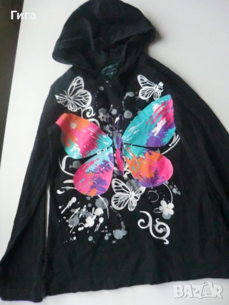 черна блузка с качулка, снимка 1