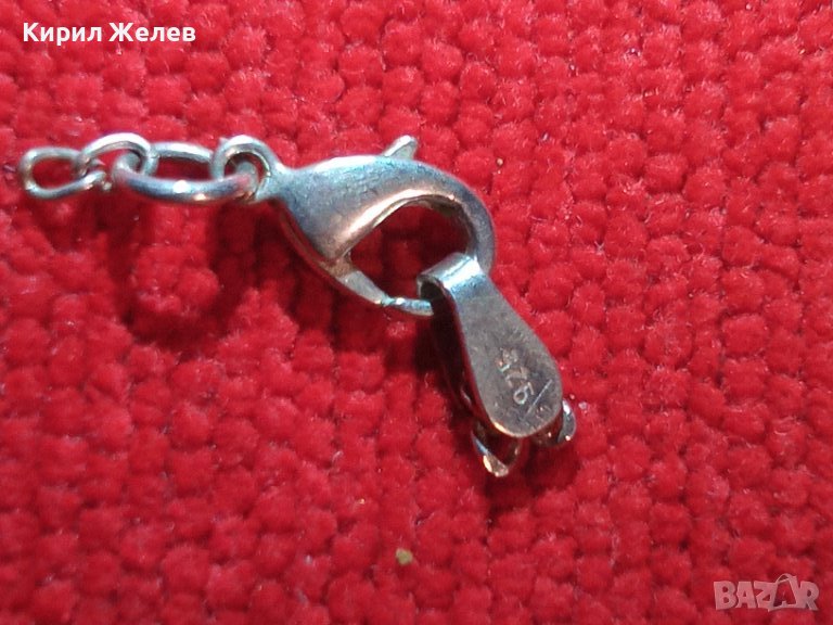 СТАРА ПОСРЕБРЕНА ЗАКОПЧАЛКА КАРАБИНКА ЗДРАВА СТОМАНЕНА със СРЕБЪРНО СРЕБРО 925 УШЕНЦЕ ОТСТРАНИ 18017, снимка 1
