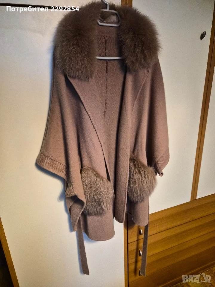 палто Кашмир естествен косъм лисица, снимка 1
