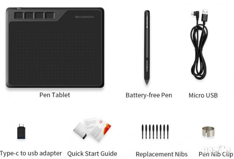 16.5см 6.5" Професионален Цифров Графичен Таблет 8192 Нива 266 PPS Процесор 5080 LPI Ultra FULL HD, снимка 1