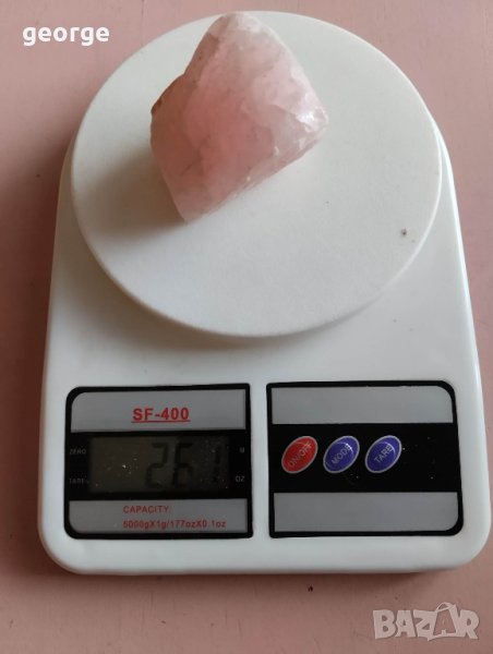  Розов кварц - необработен : произход Мозамбик - 261 грама , снимка 1