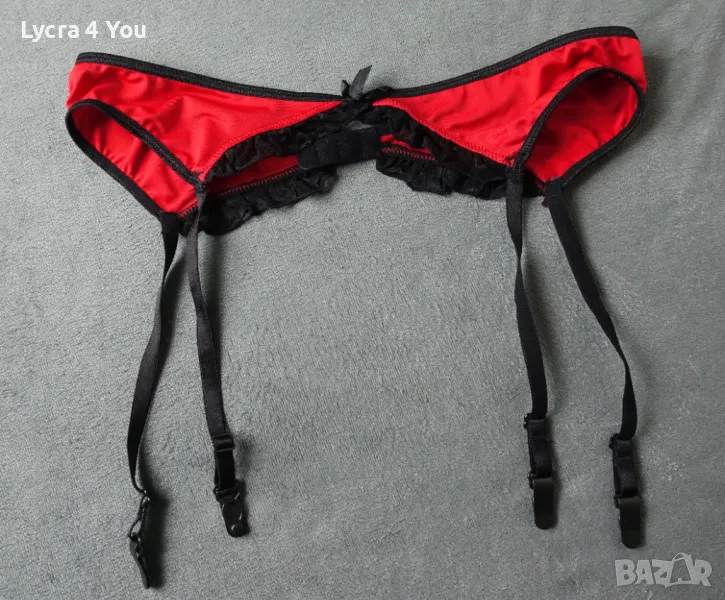 S/M червен колан с жартиери, снимка 1