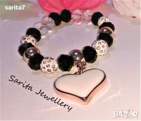 Романтична гривна с бяло сърце, снимка 1