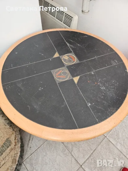 масивна маса за кафе с плочи гранит, снимка 1
